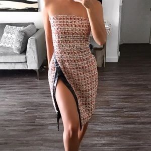 Strapless Tweed Dress